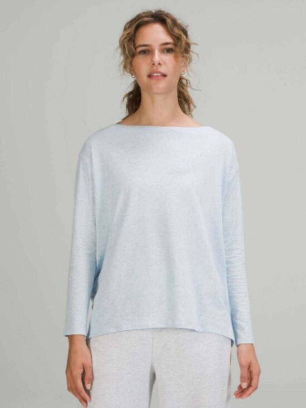 Lululemon | Back in Action Long Sleeve Tee Top Heathered Blue Size 6